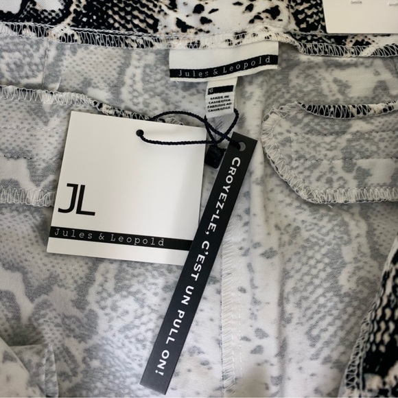 Jules & Leopold Pants Size 6 NWT snake Print wild design black and white - Picture 3 of 6